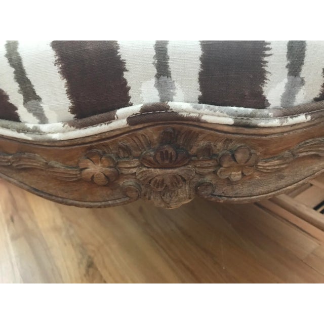 1950s Louis Xv Style Open Armchair in Contemporary Fabric For Sale - Image 4 of 11