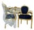 Baroque Black Velvet Accent Chair With Luxurious Gold Leaf Details For Sale