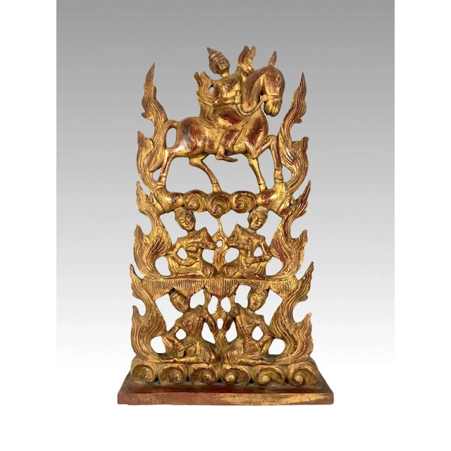 One of the largest Thai wood carvings we have seen. A real statement piece. Standing at over 34" tall this early 20th....