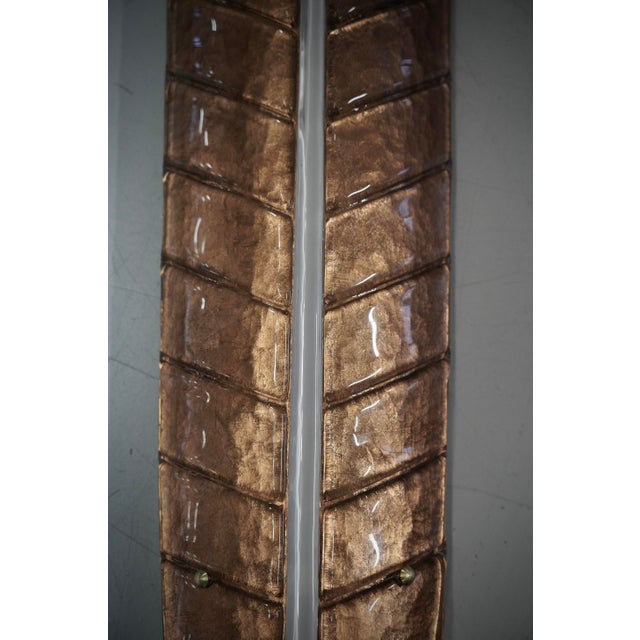 Murano Art Glass Bronze and White Wall Light, 1990 For Sale - Image 7 of 9