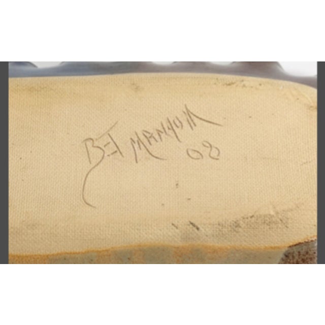 Contemporary Bet Mangum North Carolina Studio Pottery Abstract Glazed Platter, 2008 For Sale - Image 3 of 3