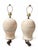 A striking matching pair of vintage ceramic table lamps featuring substantial, sculptural urn-shaped bodies and softly...