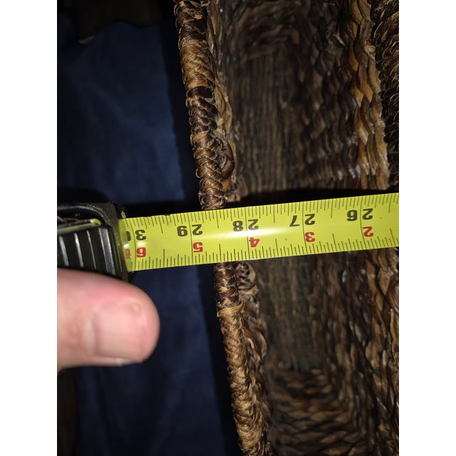 Scorched Bamboo & Woven Hyacinth Serving Tray For Sale - Image 9 of 9