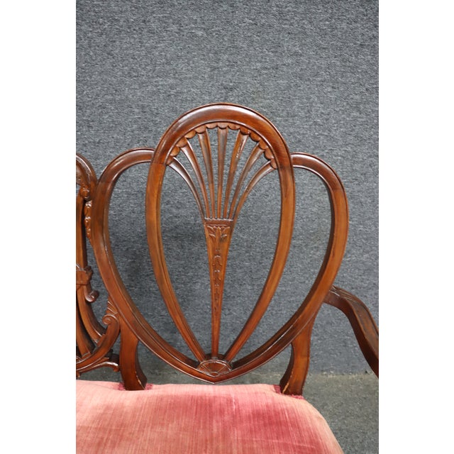 Hepplewhite Hepplewhite-Style Double-Back Settee For Sale - Image 3 of 10
