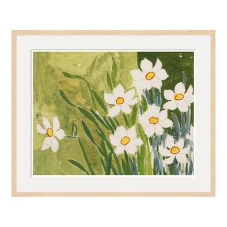 Fleur Blanche Art Print in Maple Frame by Paule Marrot For Sale
