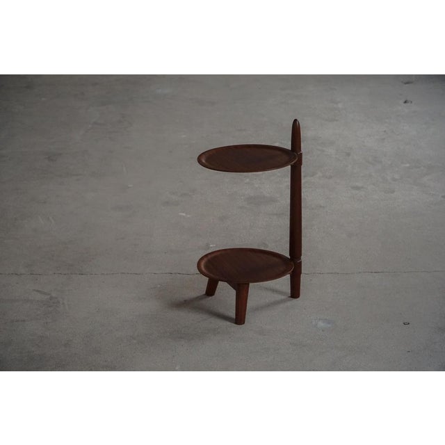 Brown Mid-Century Modern Danish Two-Tier Side Table from Edmund Jørgensen, 1950s For Sale - Image 8 of 10