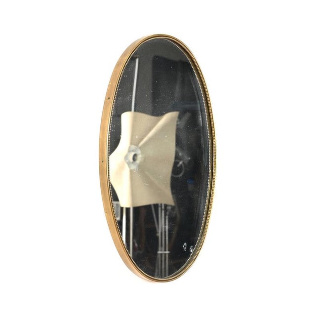 1950s Vintage Oval Mirror in Brass by Gio Ponti, Italy, 1950s For Sale - Image 5 of 10