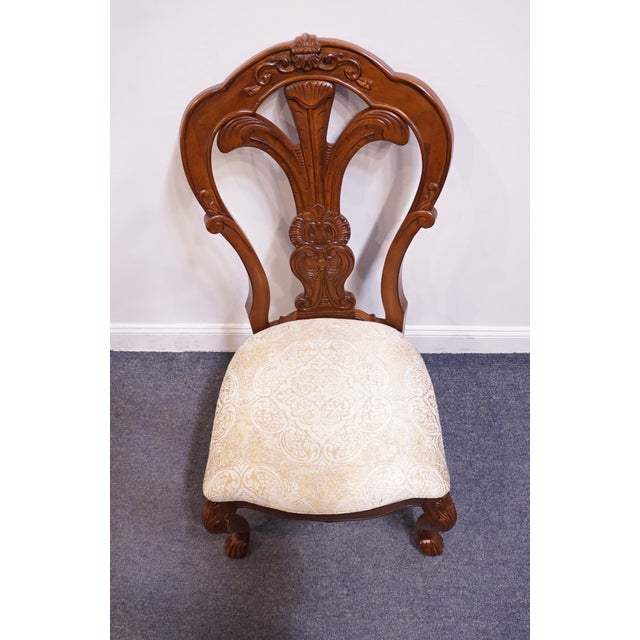 Wood Bernhardt Furniture Grand Savannah Collection Solid Walnut Italian Provincial Style Splat Back Dining Side Chair 357-555 For Sale - Image 7 of 9