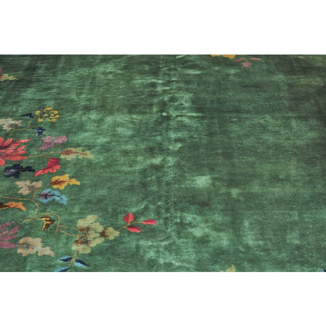 Antique Chinese Art Deco Hand Knotted Wool Rug, 8'711'4 For Sale - Image 4 of 9