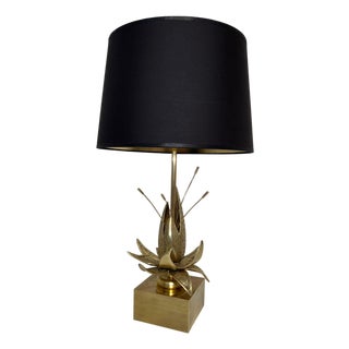 Bronze and brass Nenuphar table lamp Attributed to Maison Charles. Circa 1970 For Sale