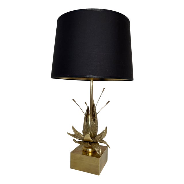 Bronze and brass Nenuphar table lamp Attributed to Maison Charles. Circa 1970 For Sale