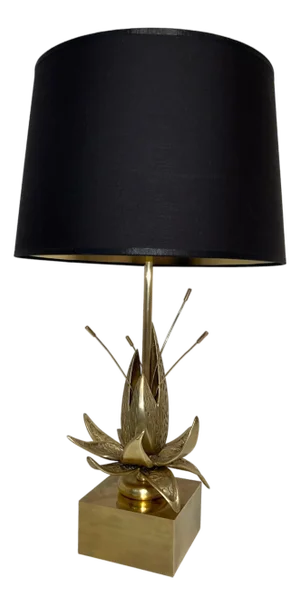 Bronze and brass Nenuphar table lamp Attributed to Maison Charles. Circa 1970