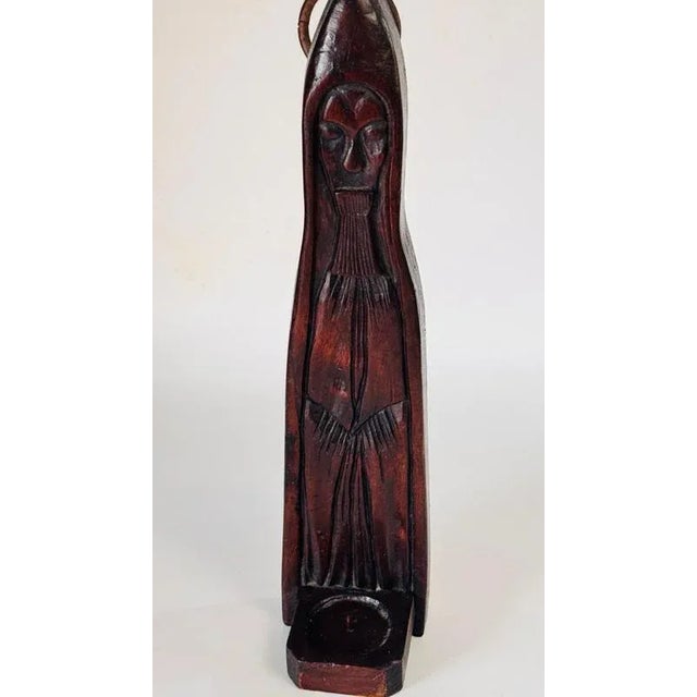19th Century Abstract Wood Candleholder Sculpture, France For Sale - Image 13 of 15