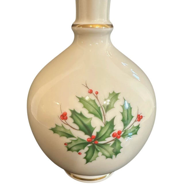 Vintage Lenox Holly Leaves and Red Berries Motif Bud Vase For Sale In Birmingham - Image 6 of 12