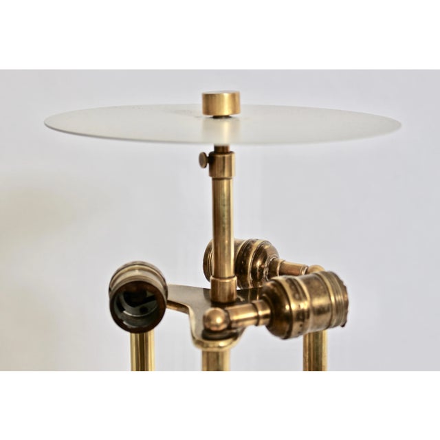 Metal Stewart Ross James for Hansen Buffed Brass "Triple Column" Table Lamp, 1950s For Sale - Image 7 of 12