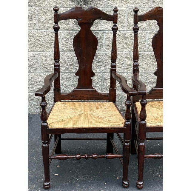 1990s Rustic 18th Century Inspired English Country Armchairs - A Pair For Sale - Image 5 of 12