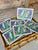 Wood 1980s Ken Done Australian Parrot Placemats, Set of 6 in Original Box For Sale - Image 7 of 12