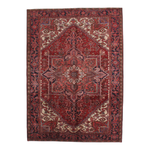 Vintage Hand-Knotted Persian Heriz Rug 8'6" X 11'9"