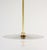 White Mid 20th Century Industrial Flat Disc Milk Glass Brass Pole Pendant Light For Sale - Image 8 of 14
