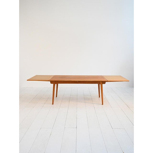 Andreas Tuck Extendable Model AT 312 Table by Hans J. Wegner for Andreas Tuck, 1950s For Sale - Image 4 of 9