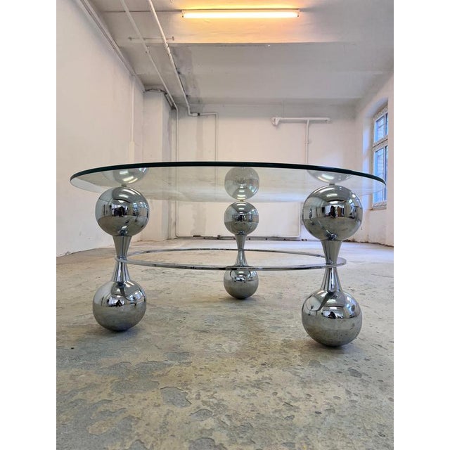 Coffee Table in Chrome and Glass For Sale - Image 3 of 11