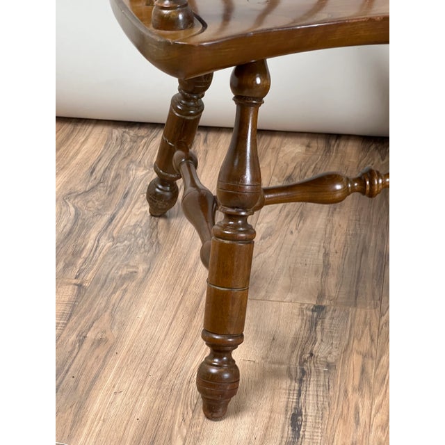 Brown Pair Vintage Stickley Cherry High Back Windsor Chairs For Sale - Image 8 of 18