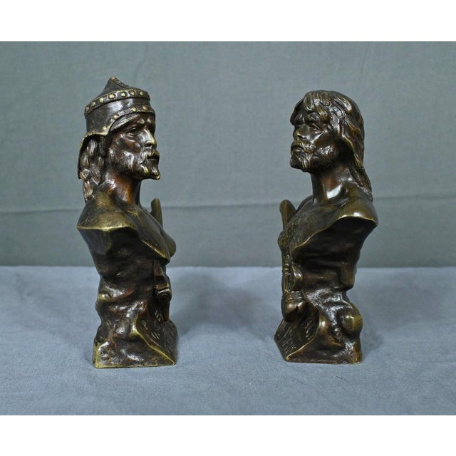 Bronze Stone Age & Iron Age Busts by J. Garnier, Late 19th Century, Set of 2 For Sale - Image 15 of 18