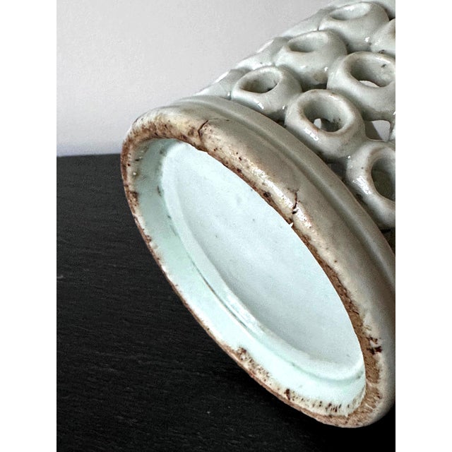 Korean Reticulated Celadon Brush Holder For Sale - Image 11 of 11