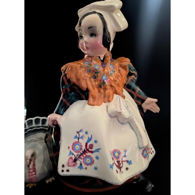 Peasant Girl with Traditional Clothes by Sandro Vacchetti for Essevi, Turin, 1930s For Sale - Image 3 of 11