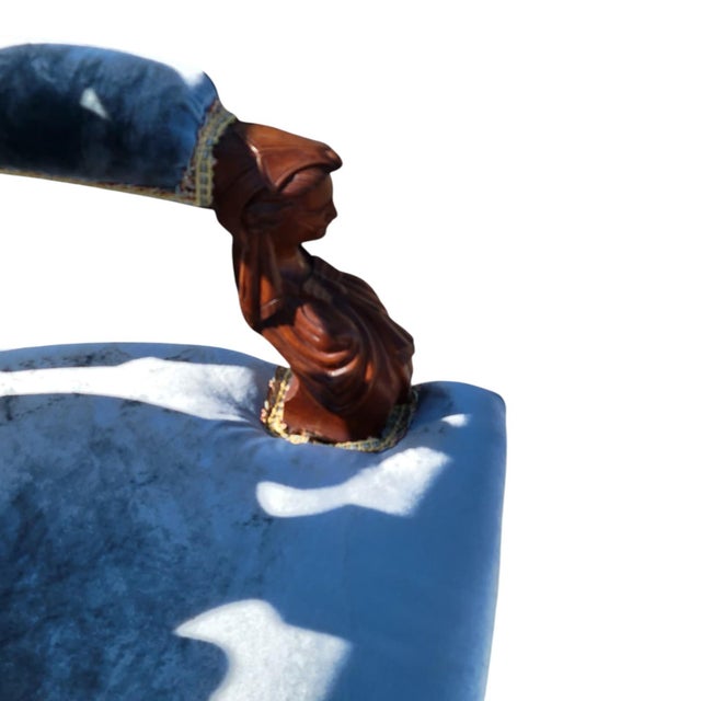 19th Century American Walnut John Jellif Chair Caryatid Figural Arms For Sale - Image 16 of 17