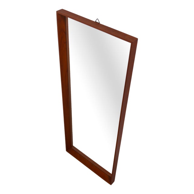 Mid-Century Danish Teak Hallway Mirror and Sconce, 1950s, Set of 2 For Sale