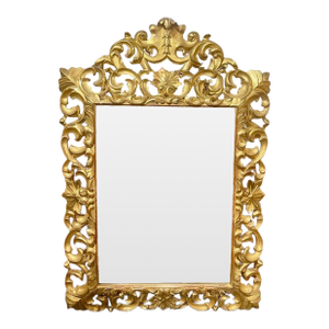 19th C. Italian Florentine Carved Giltwood Mirror