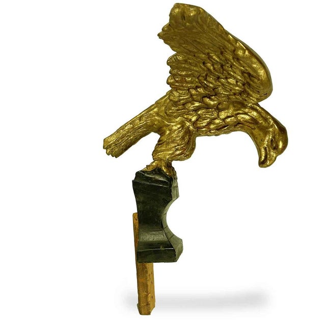 Unknown, Carved and Gilded Wooden Eagles, 1800s, Gold Leaf & Pinus Cembra, Set of 2 For Sale - Image 5 of 9
