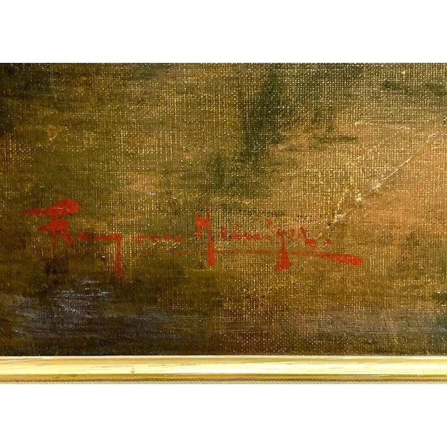 20th Century Antique, Cattle, European, Signed by Heiniger,, Oil on Canvas on Board Painting!! For Sale - Image 4 of 4