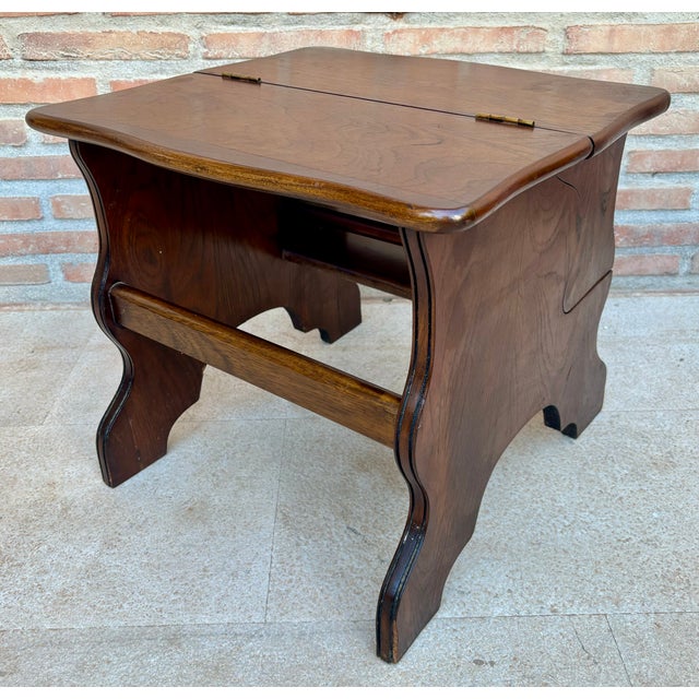 Spanish Wood Library Step Chair, Mid 20th Century For Sale - Image 16 of 17