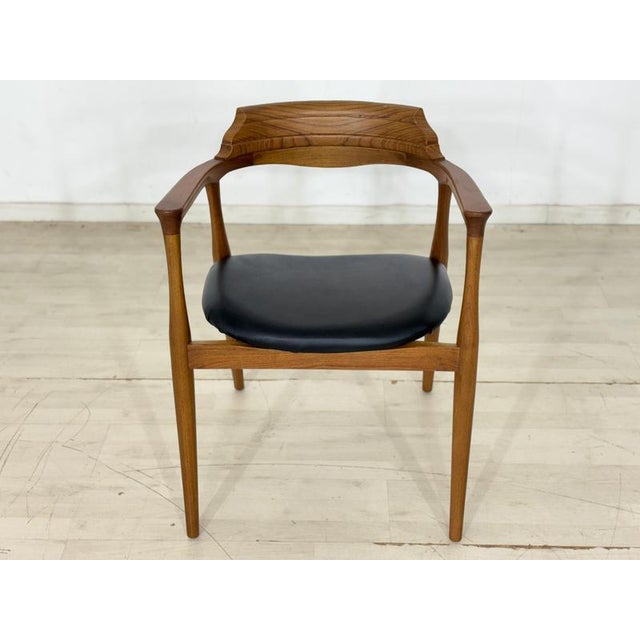Danish Armchair in Leatherette and Wood For Sale - Image 10 of 10