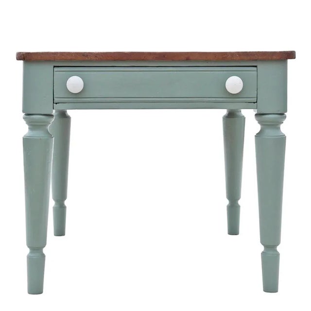 1910s Antique Pine Kitchen Dining Table, 1915 For Sale - Image 5 of 10