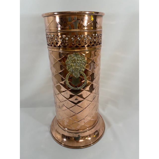 Copper Mid 20th Century French Copper Umbrella Stick Stand For Sale - Image 8 of 16