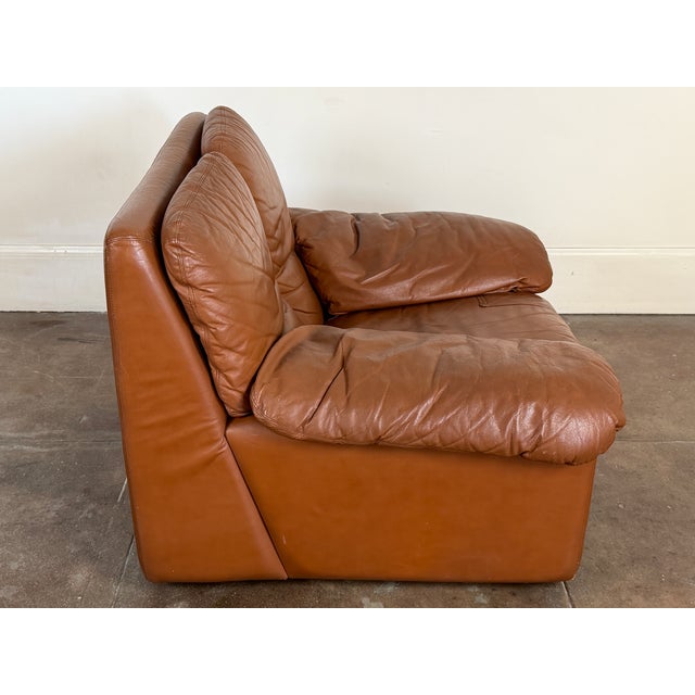 Animal Skin Vintage 1970’s Italian Leather Lounge Chair For Sale - Image 7 of 13