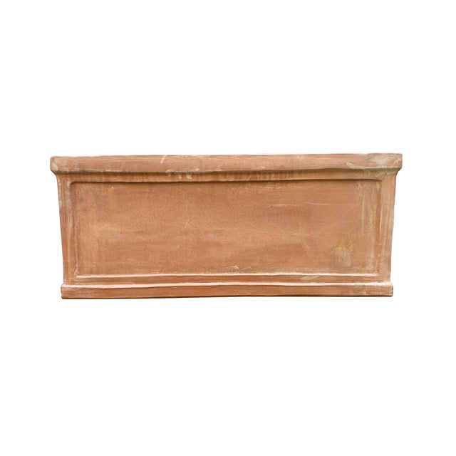 Ceramic Italian Impruneta Tuscan Terracotta Small Rectangular Box Planter With Double Edge For Sale - Image 7 of 9