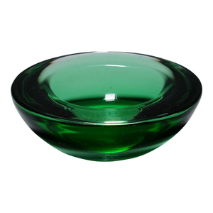 Archimede Seguso Geode Bowl in Green, Murano Italy ca.1960s