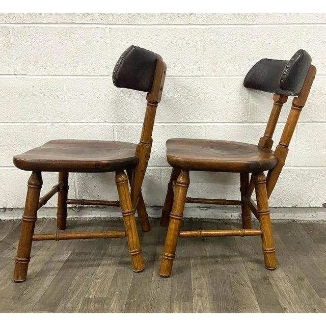Vintage Dixie Furniture Company Young Hinkle Corporation Curved Back Pub Chairs - Pair For Sale In Kansas City - Image 6 of 10