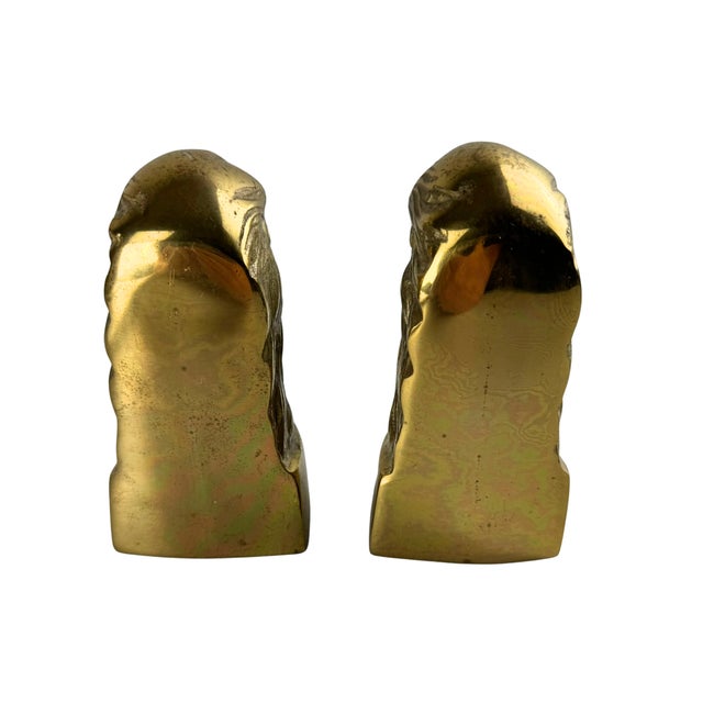 Vintage Brass Bald Eagle Bookends For Sale - Image 6 of 9