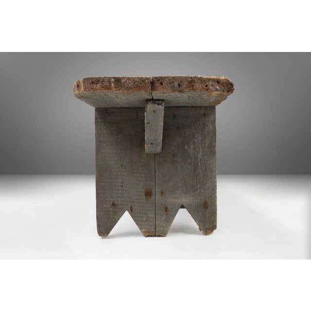Grey Wooden Bench, France, 1890s For Sale - Image 10 of 11