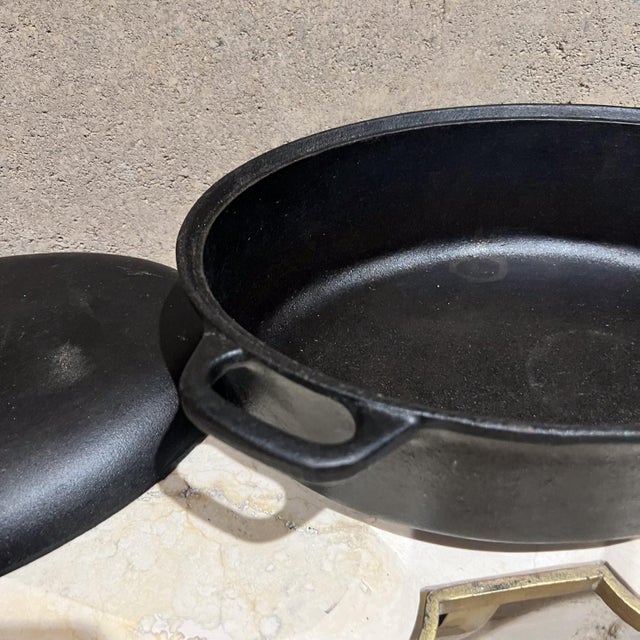 1960s 1960s Ronneby Design Sigurd Persson Cast Iron Casserole Sweden For Sale - Image 5 of 8