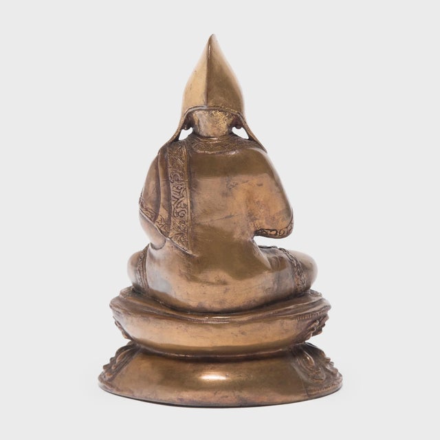 Figurative Early 20th Century Tibetan Seated Lama Figure For Sale - Image 3 of 9