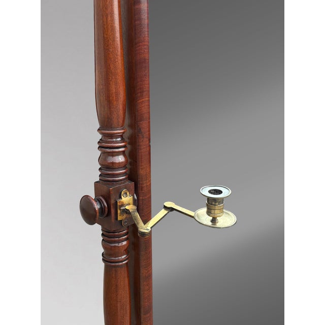 Early 19th Century Early 19th Century Regency Mahogany Cheval Mirror, 1820s For Sale - Image 5 of 13
