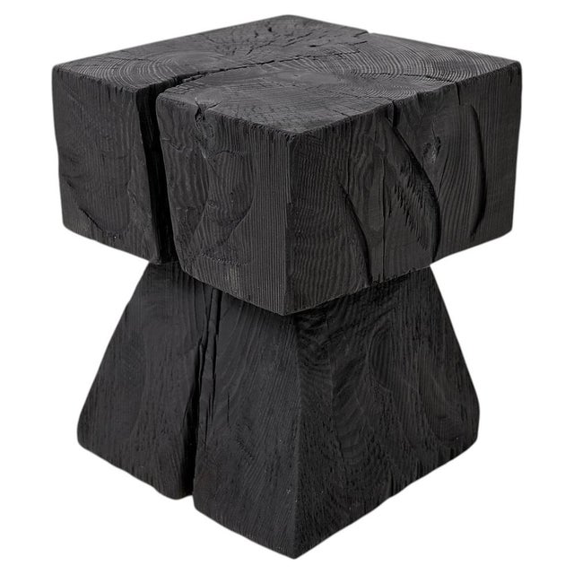 Sculptural Hardwood Side Table by Logniture For Sale - Image 10 of 10