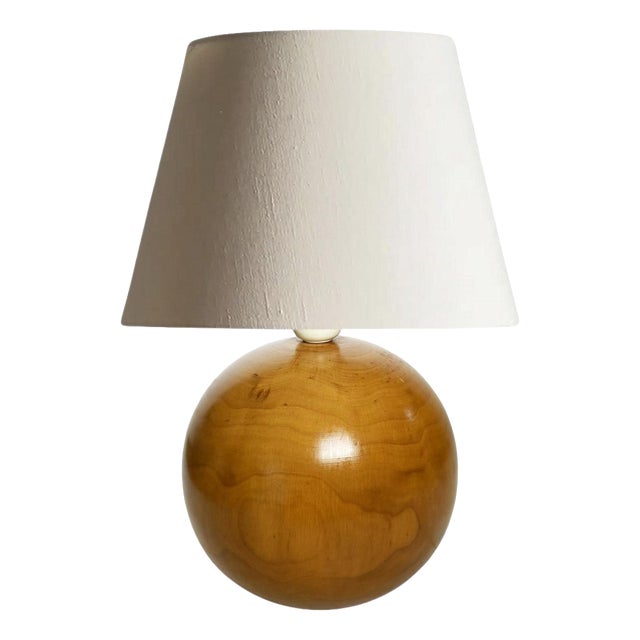 Wooden Ball Lamp, France, 1980 For Sale