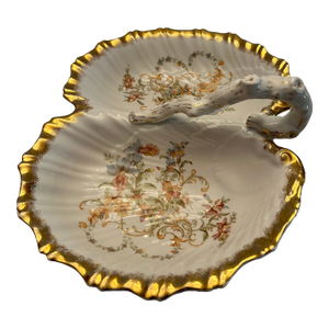 Antique 19th Century Carl Tielsch Ct Germany Porcelain Handled Serving Tray